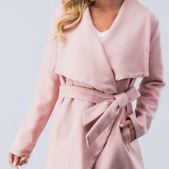 Drape Coat with Tie - Picture 3 of 8